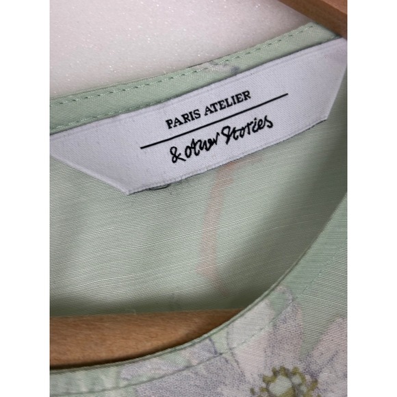 & Other Stories Paris Atelier Womens Dress Size‎ 8 Green Floral Cottagecore Rose - Picture 7 of 10
